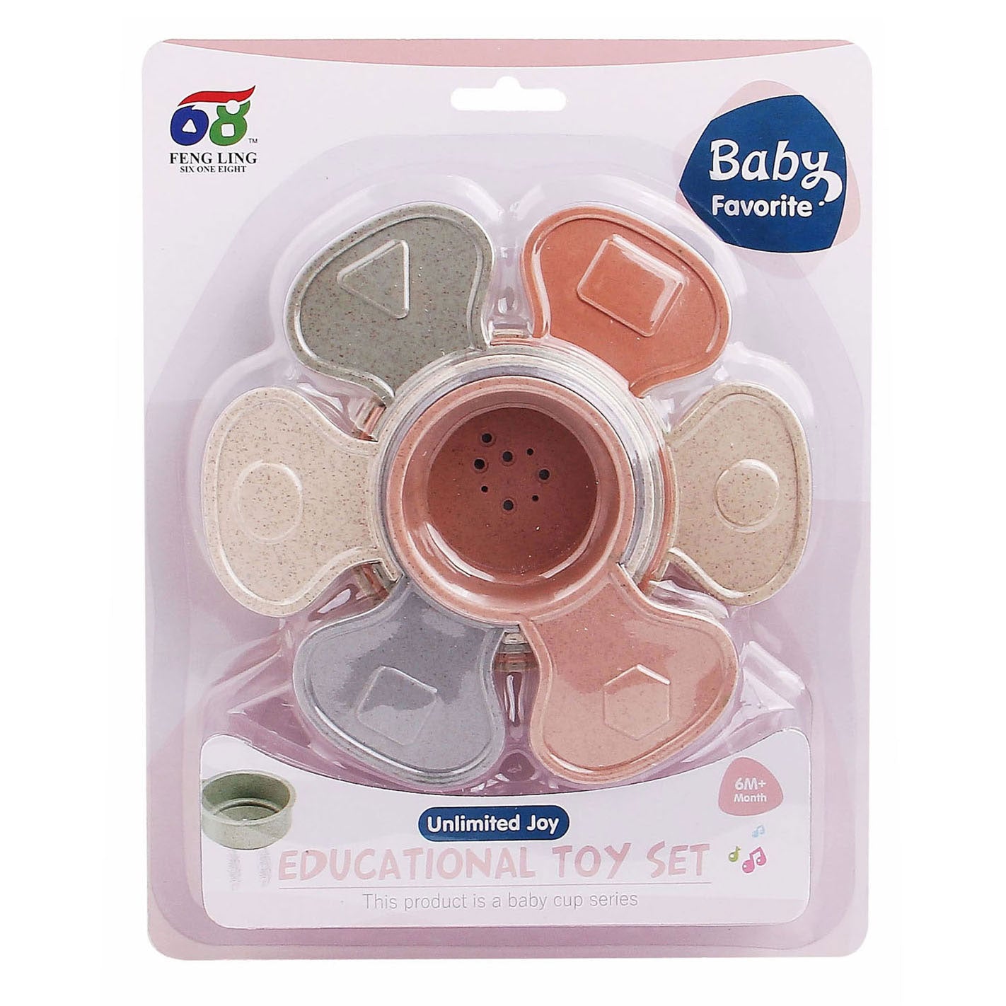 Gobelets empilables Lobbes avec anse pastel, 6 pcs.