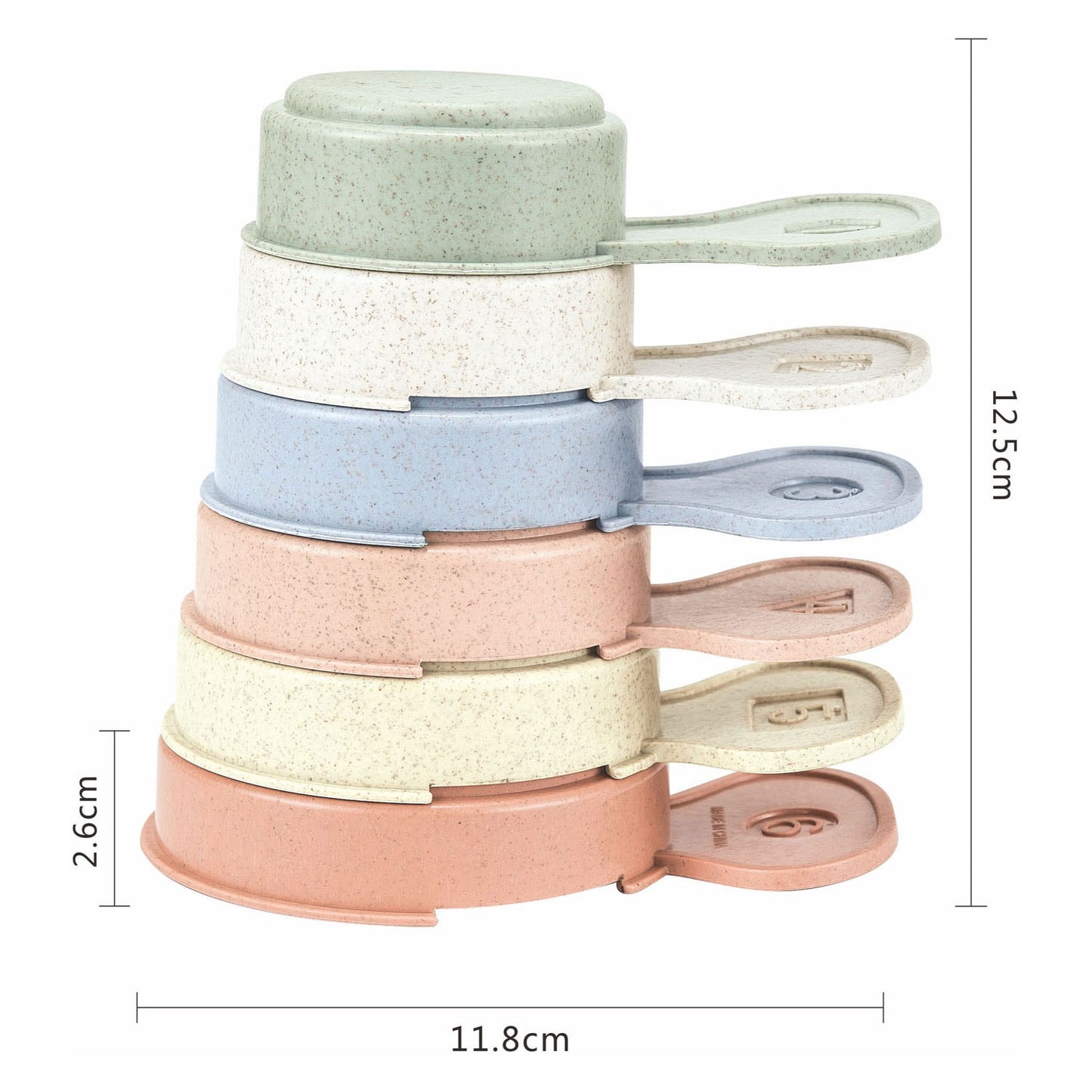 Gobelets empilables Lobbes avec anse pastel, 6 pcs.