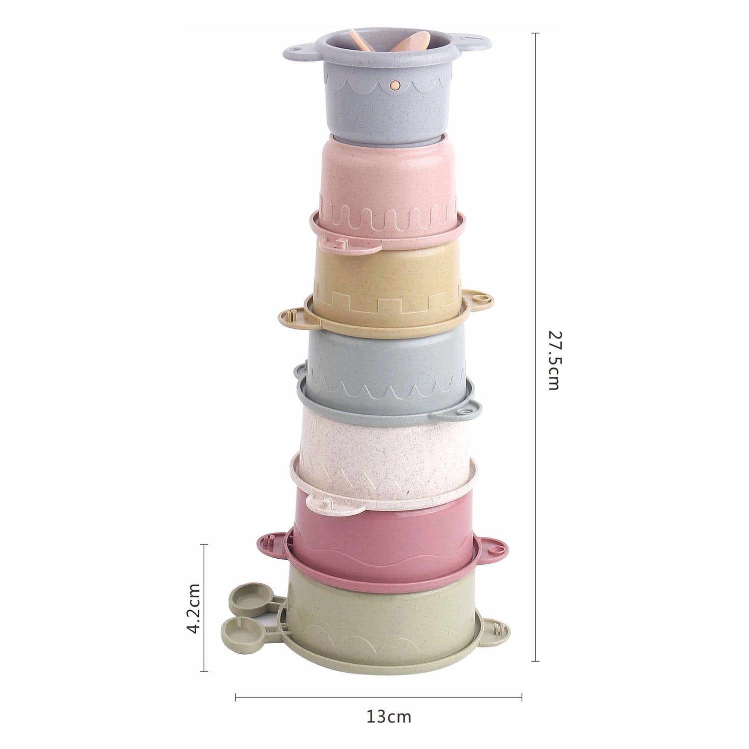 Lobbes tasses de bain cascade pastel, 8 pcs.