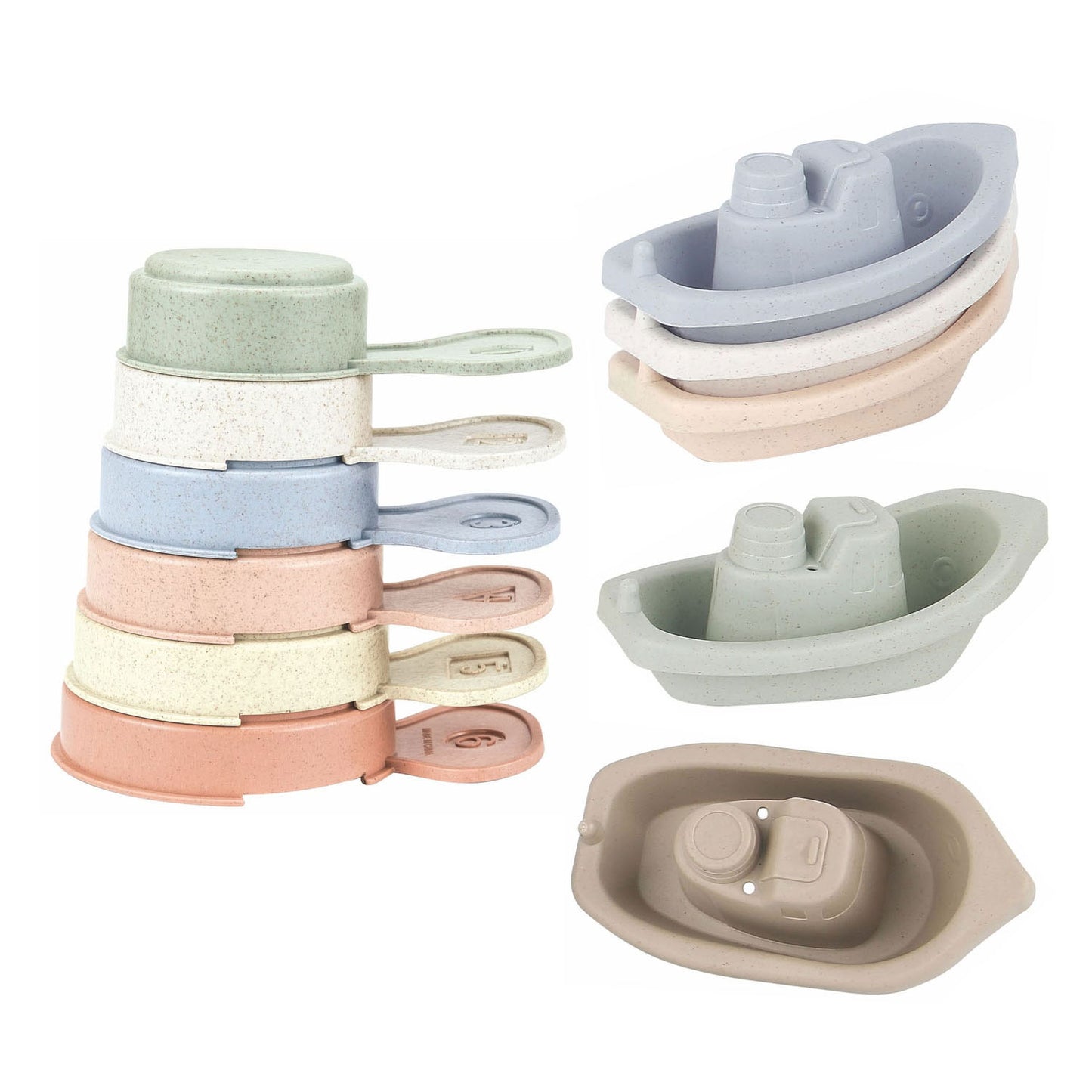 Tasses de bain Lobbes et bateaux de bain pastel