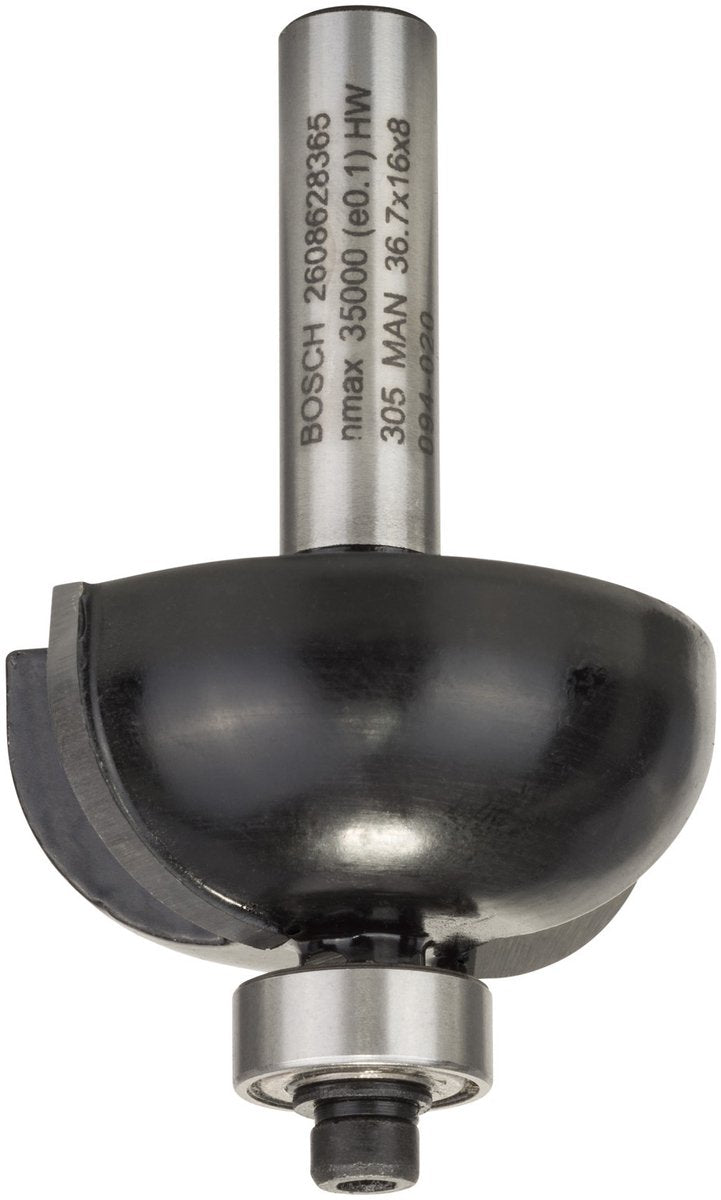 Bosch - fraises profilées demi-rondes 8 mm, r1 12 mm, d 36,7 mm, l 16 mm, g 58 mm