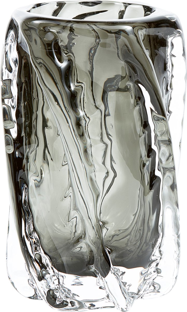 Vase fait main Woood paragon - verre - anthracite - 21x13x13