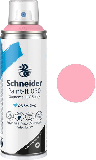 Schneider papeterie Schneider bombe aérosol peinture - paint-it 030 - peinture en aérosol bricolage - peinture acrylique - 200 ml - rose - s-ml03050121