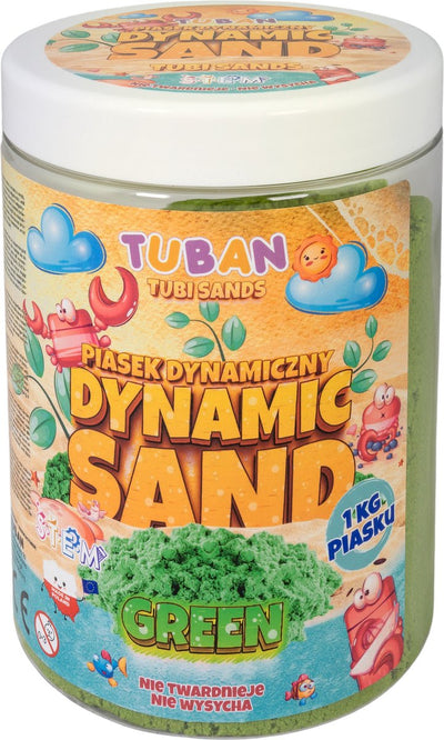 Tuban - sable dynamique – vert 1 kg, sable à bijoux pour enfants, 3 ans, vert