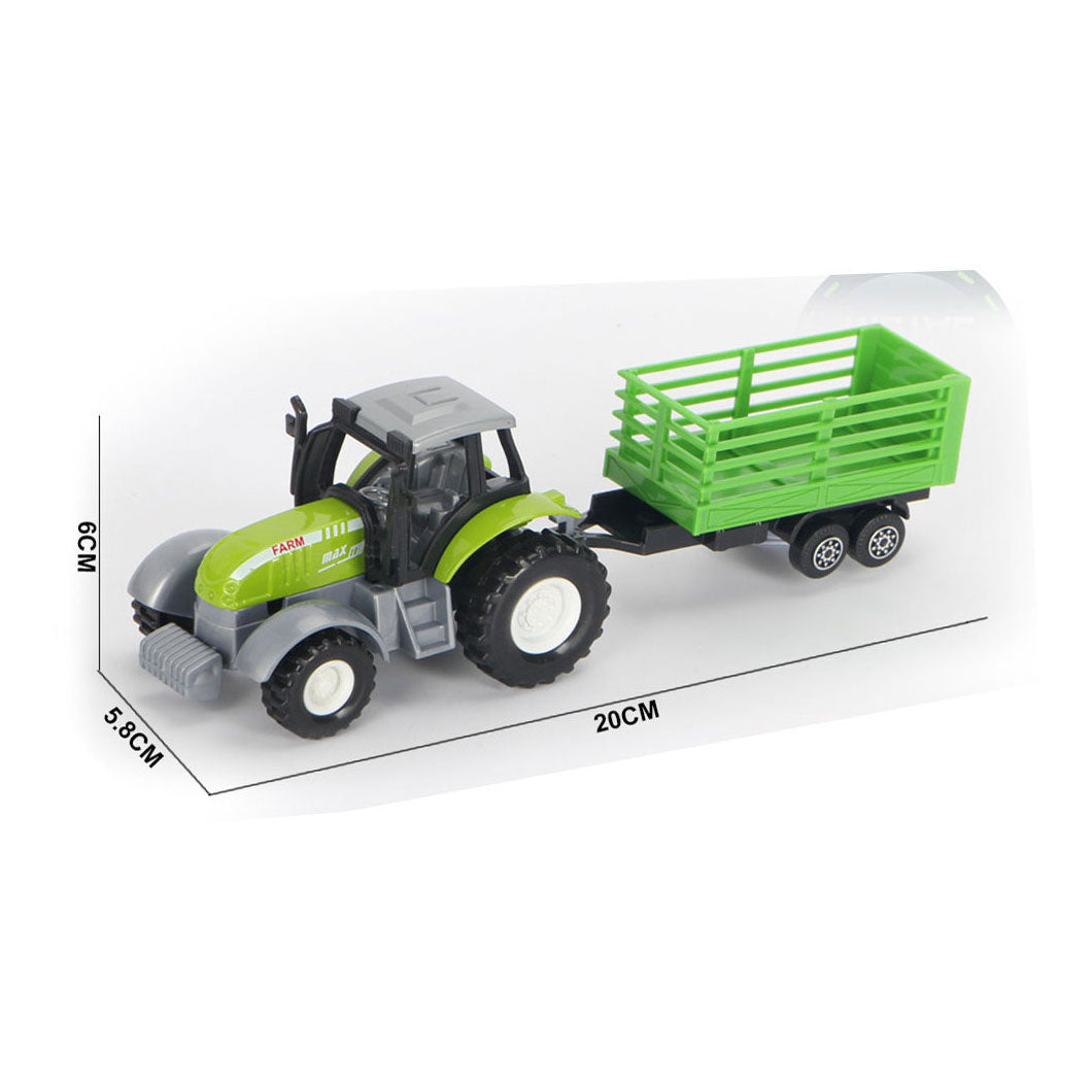 Tracteur vert moulé avec remorque et fonction de traction