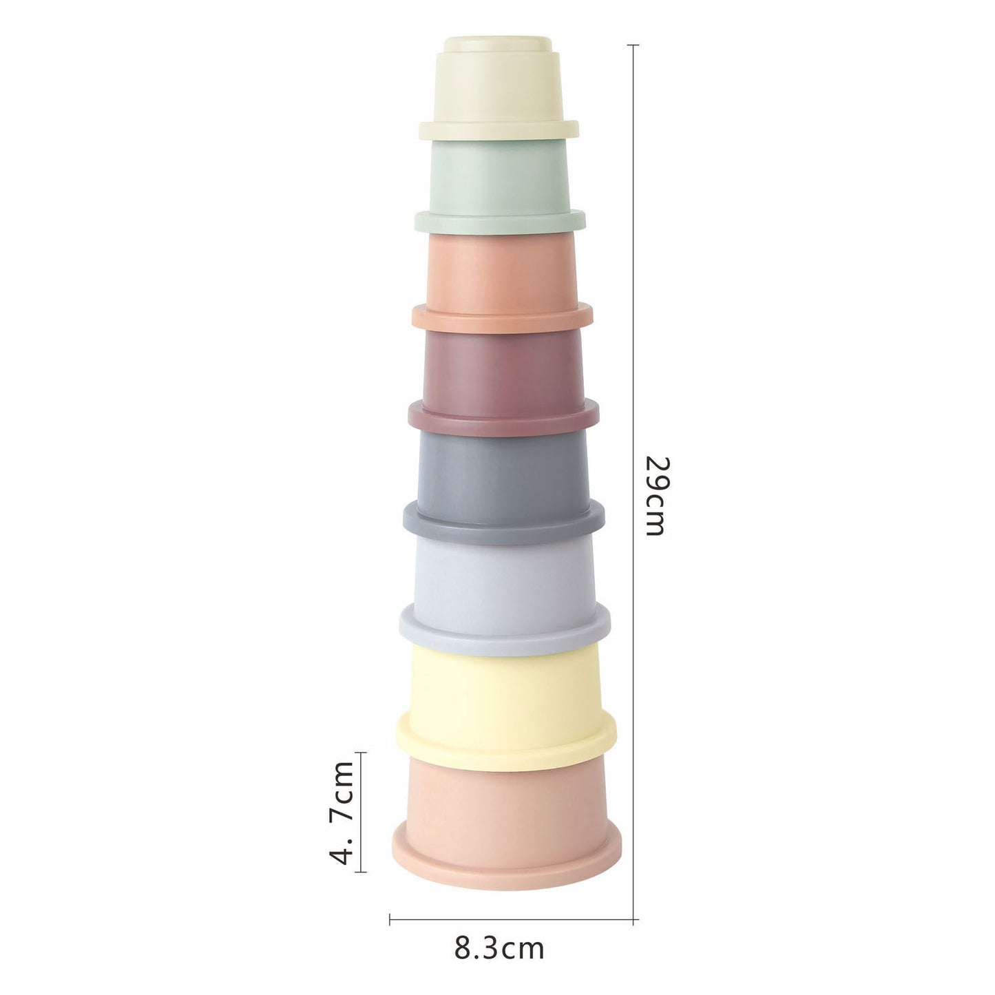 Tasses cascade pastel, 8 pcs.
