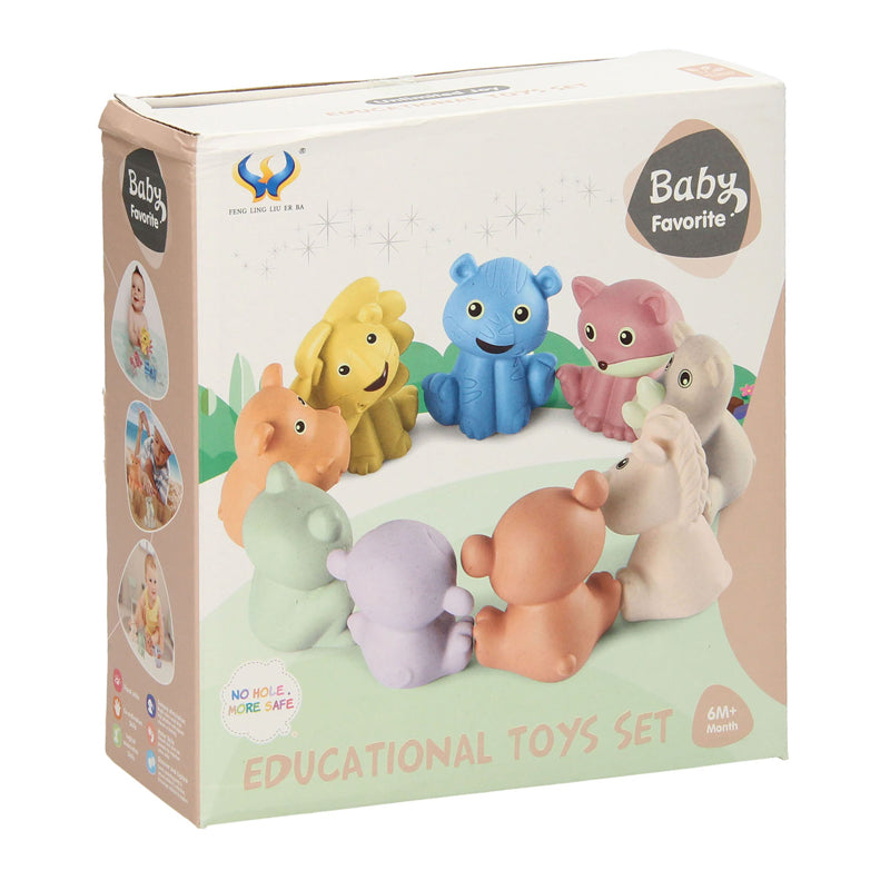 Lobbes bain animaux famille pastel, 9 pcs.