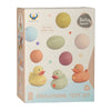 Ensemble de jouets de bain avec boules de bain sensorielles, canards en caoutchouc, pastel
