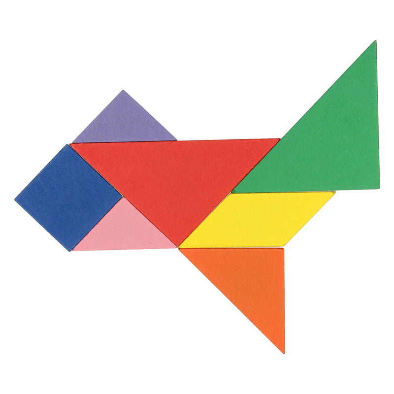 Puzzle tangram en bois, 7 mcx.