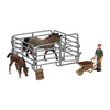 Playset chevaux avec gardien - gris marron