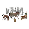Playset chevaux avec gardien - gris marron