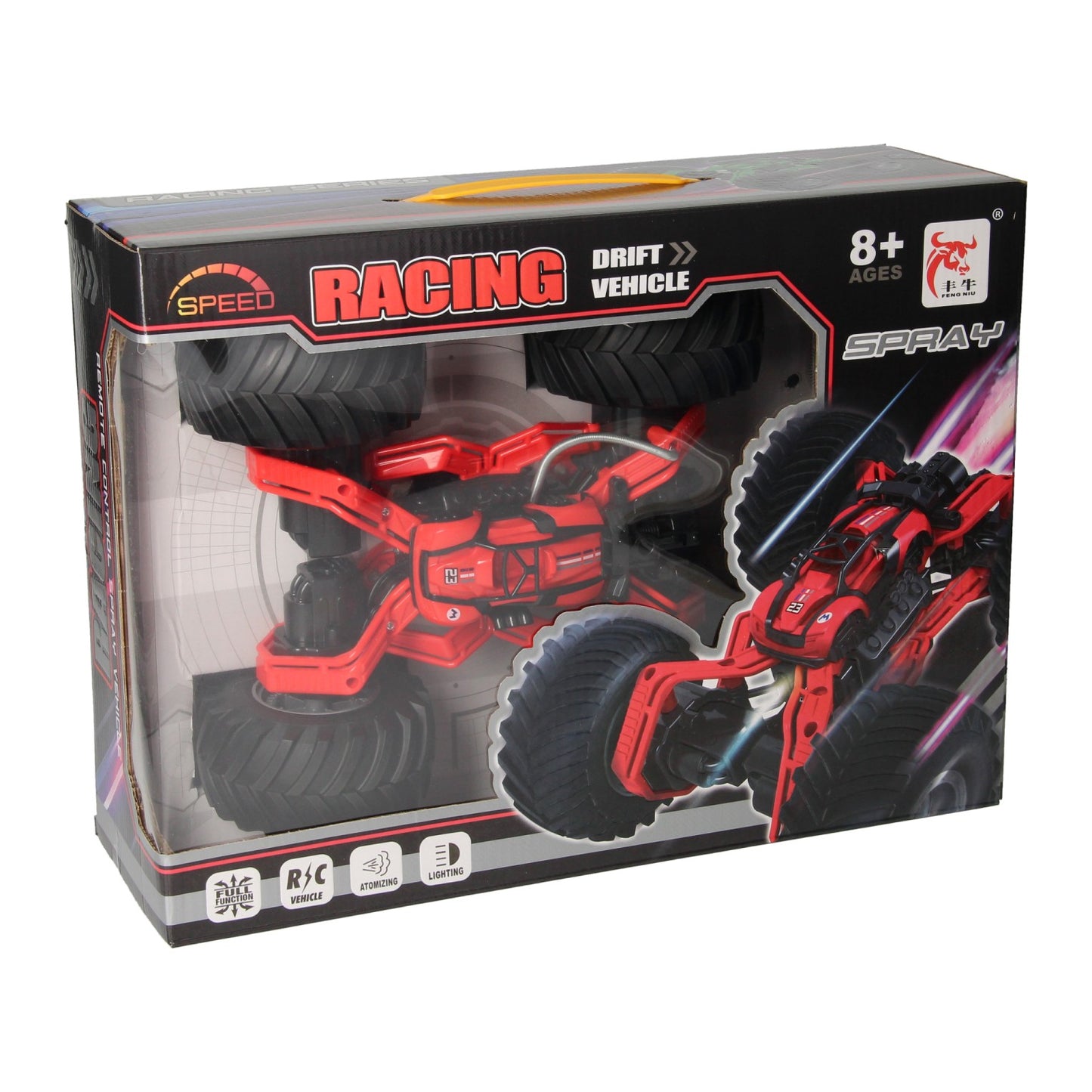 Monster truck de course RC avec fonction fumée - rouge