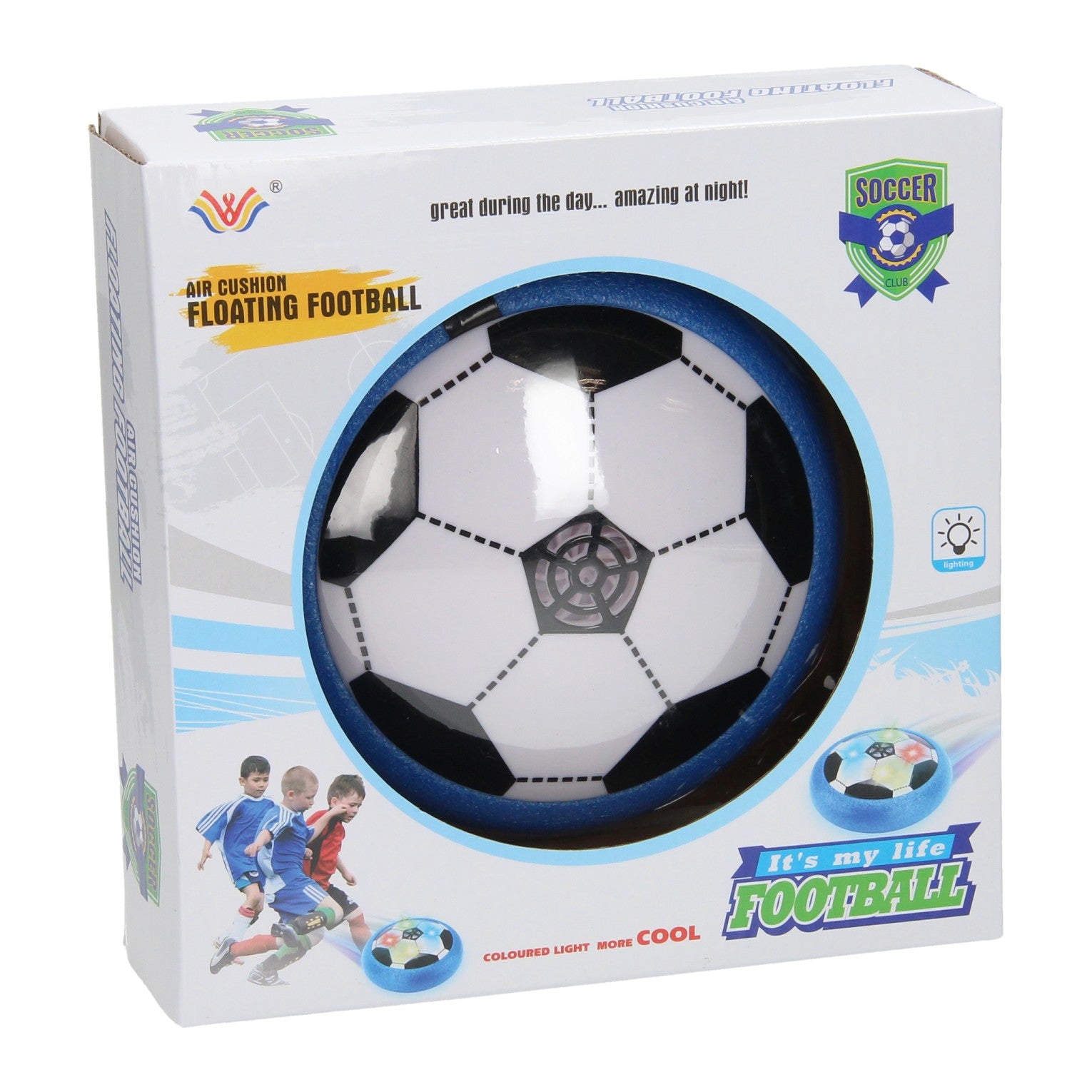 Football aérien avec de la lumière