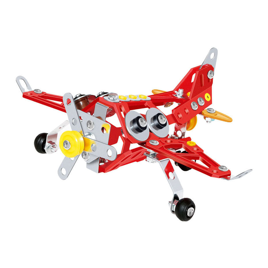Jeu de construction en métal avion, 134 pièces.