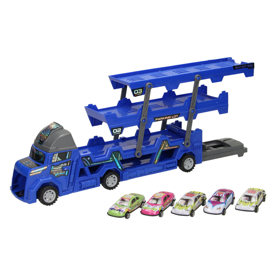 Transporteur de voiture dépliable avec fonction de tir - bleu