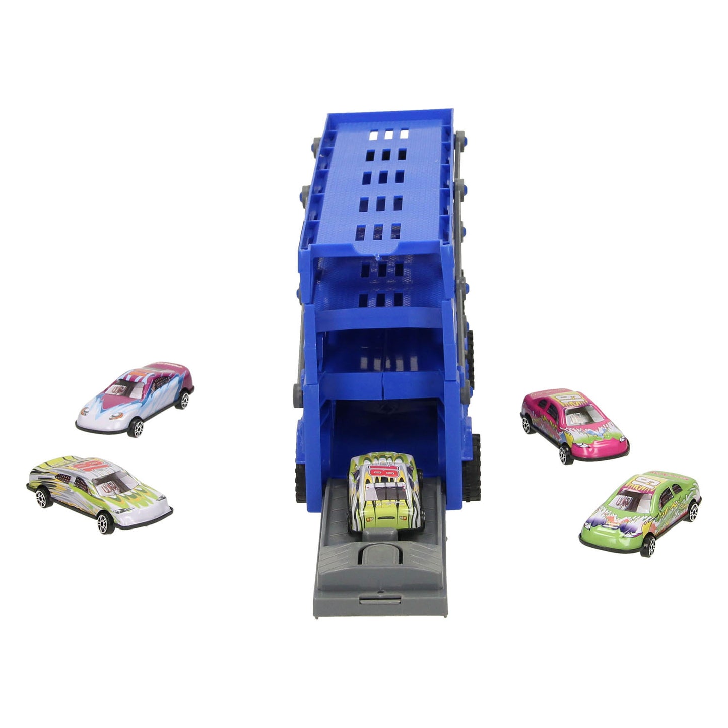 Transporteur de voiture dépliable avec fonction de tir - bleu