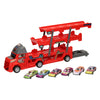 Fold-out car transporter with firing function - red