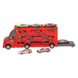 Fold-out car transporter with firing function - red - afbeelding 4