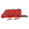 Fold-out car transporter with firing function - red