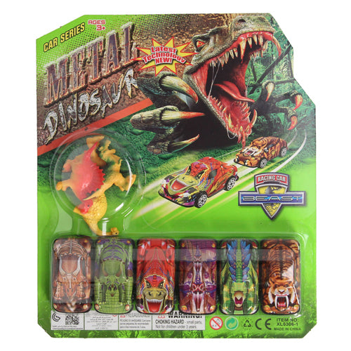 Coffret de voiture à imprimé animalier avec des animaux de jeu