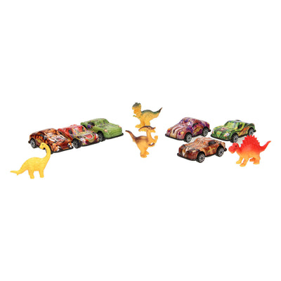 Coffret de voiture à imprimé animalier avec des animaux de jeu