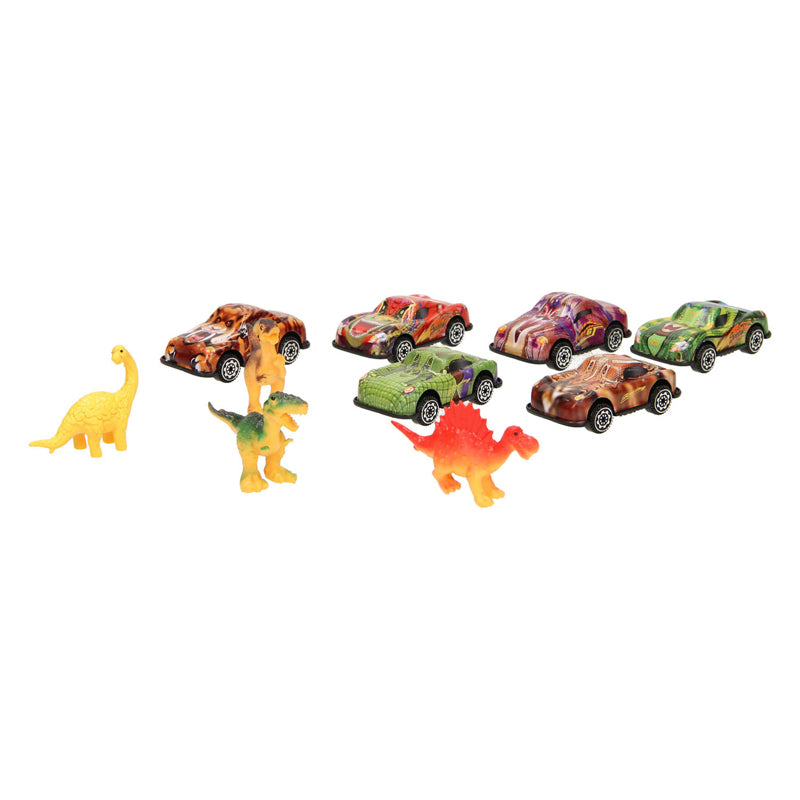 Coffret de voiture à imprimé animalier avec des animaux de jeu