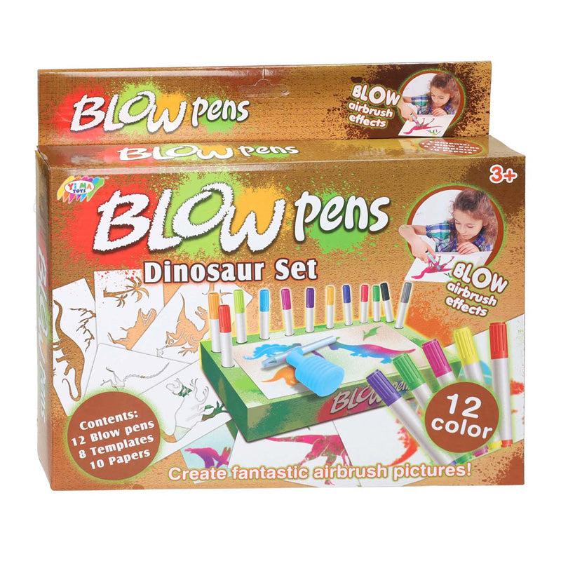 Coffret stylo souffleur avec pompe dinosaure
