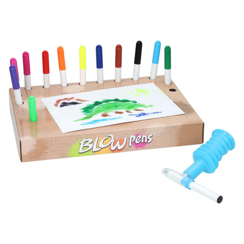 Coffret stylo souffleur avec pompe dinosaure