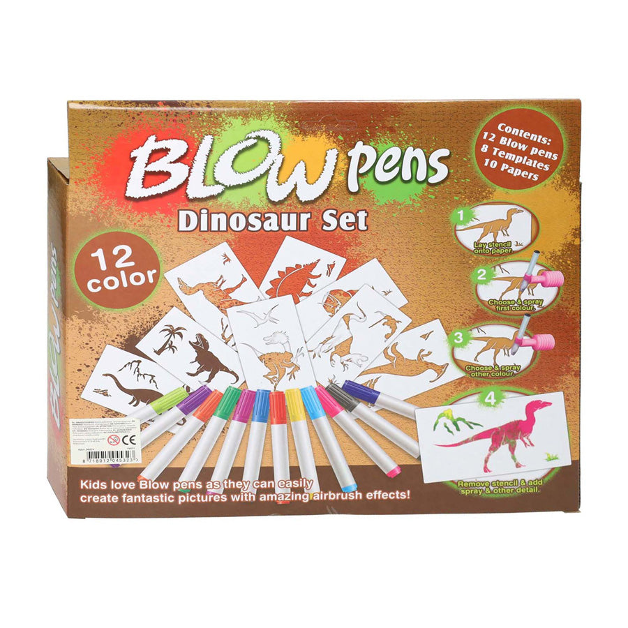 Coffret stylo souffleur avec pompe dinosaure