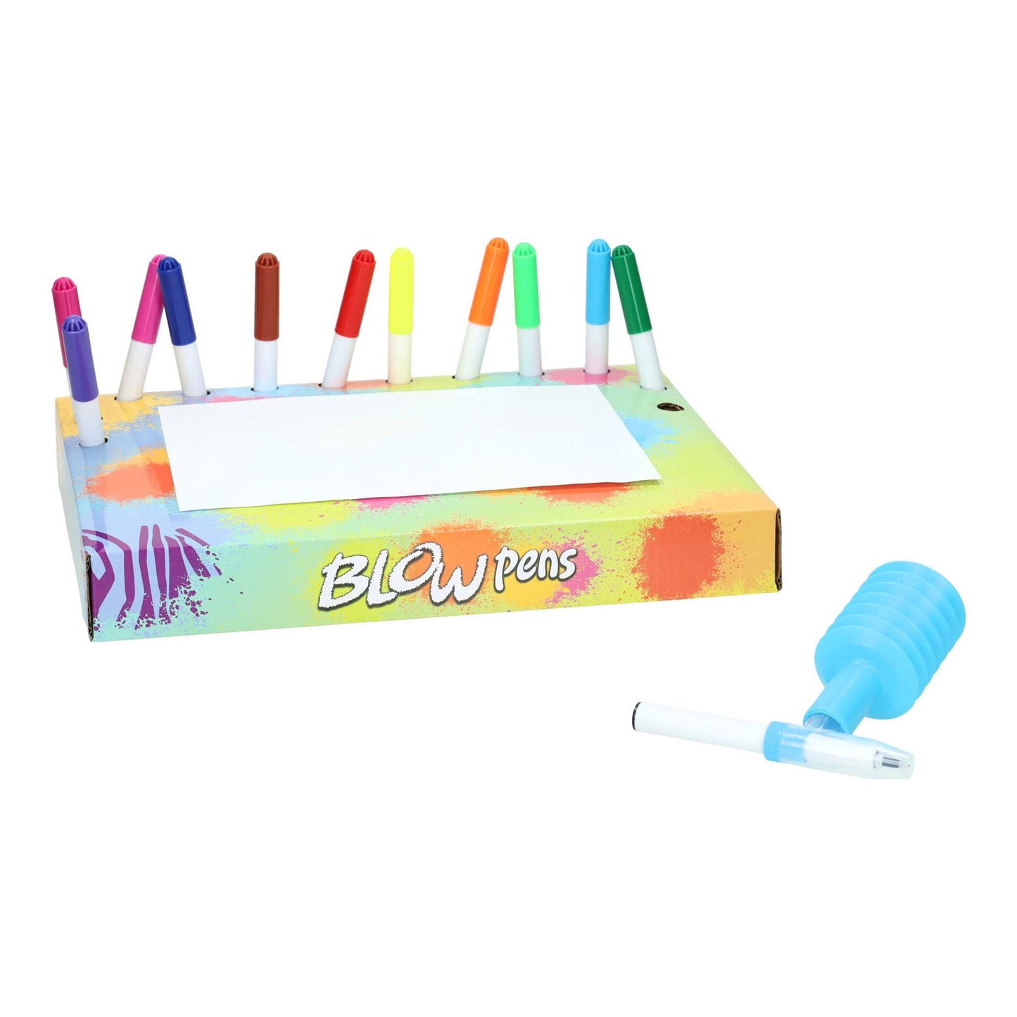 Set stylo souffleur avec animaux à pompe