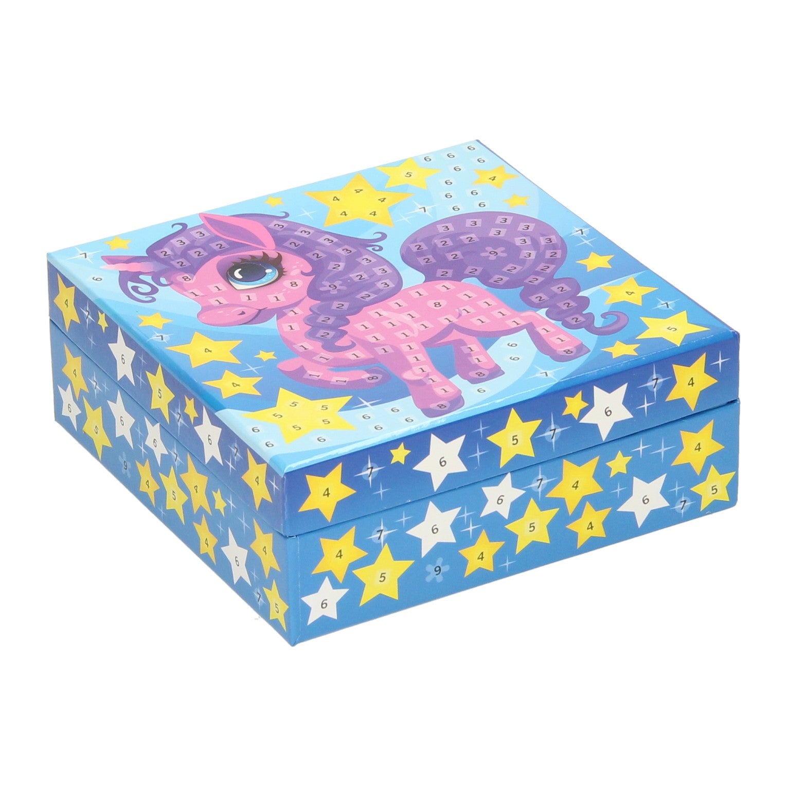 Boîte à bijoux en mosaïque décorée de licorne