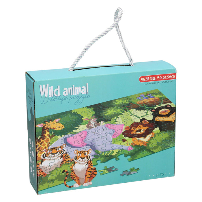 Puzzle de sol Animaux sauvages verts, 100e.
