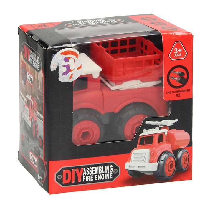 Véhicule de brigade de pompiers avec roues à visible rouges