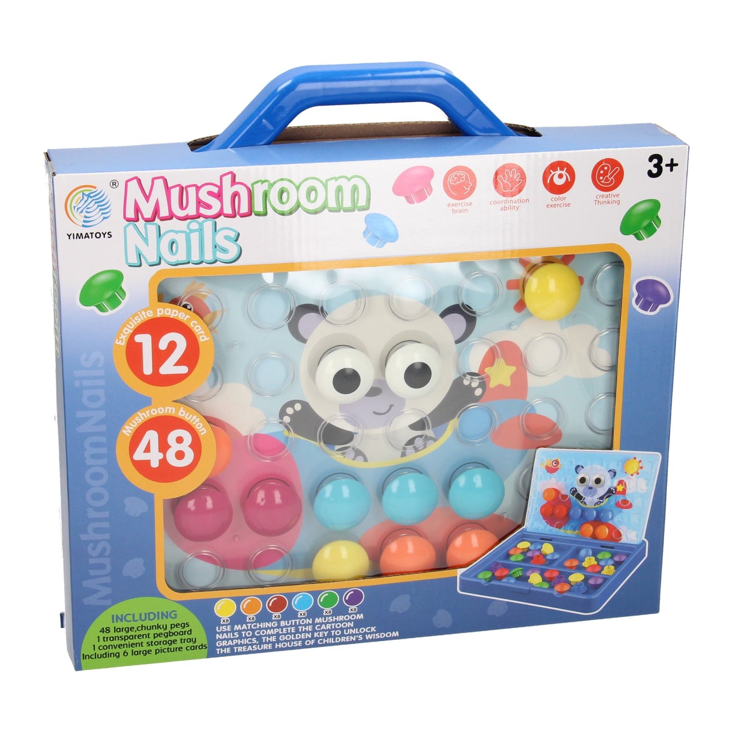 Boutons mosaïque enfichables Jumbo dans une valise, 60 pcs.