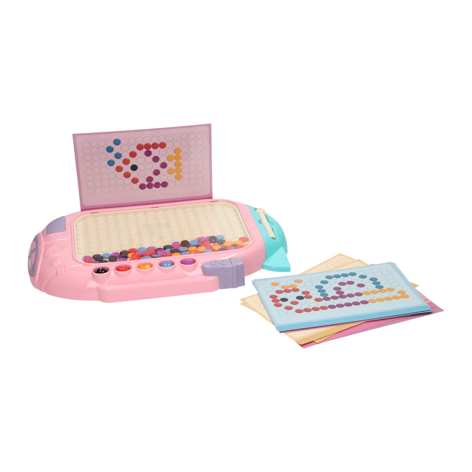 Jeu de boutons de couleur avec stylo magnétique rose