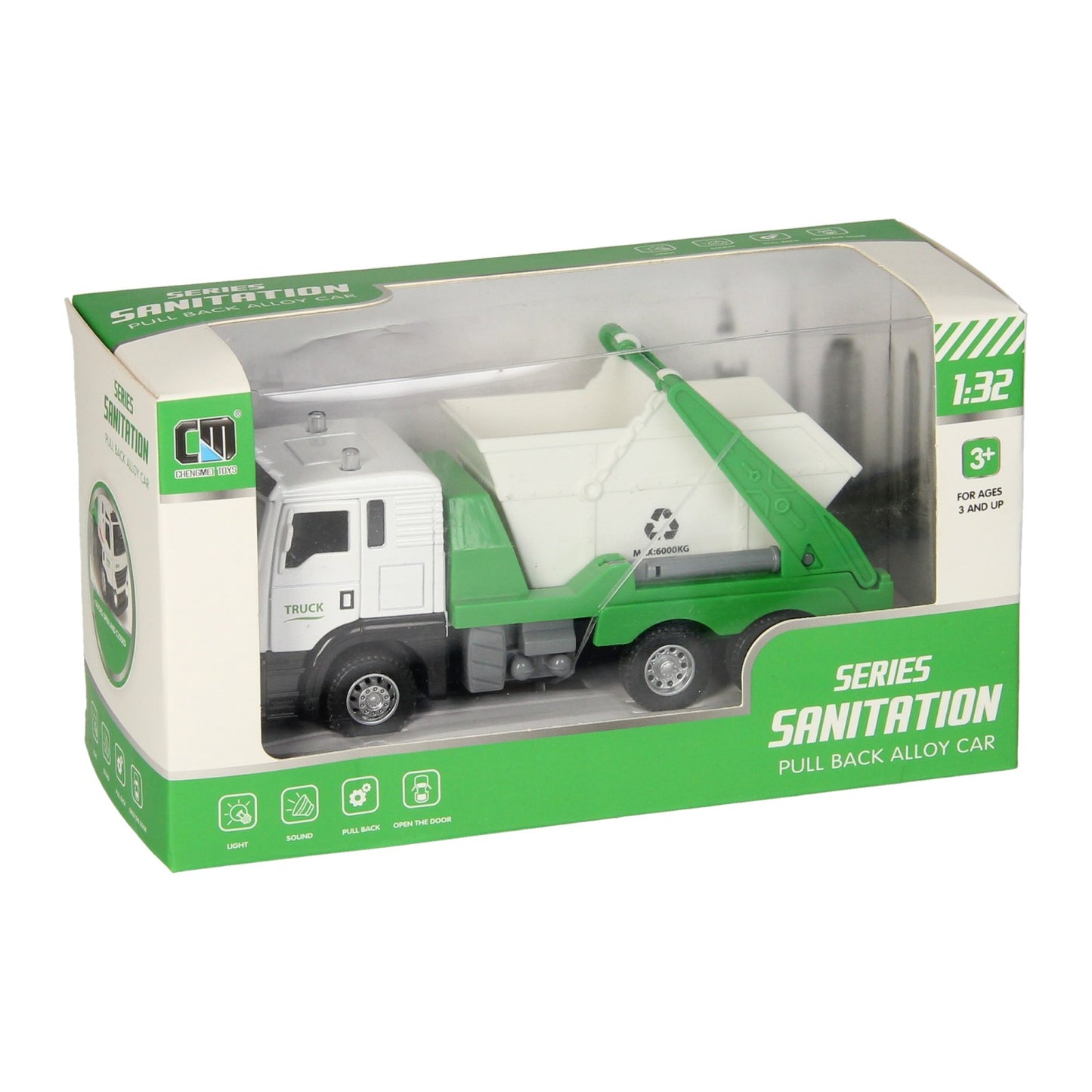 camion avec du son léger à conteneur de déchets