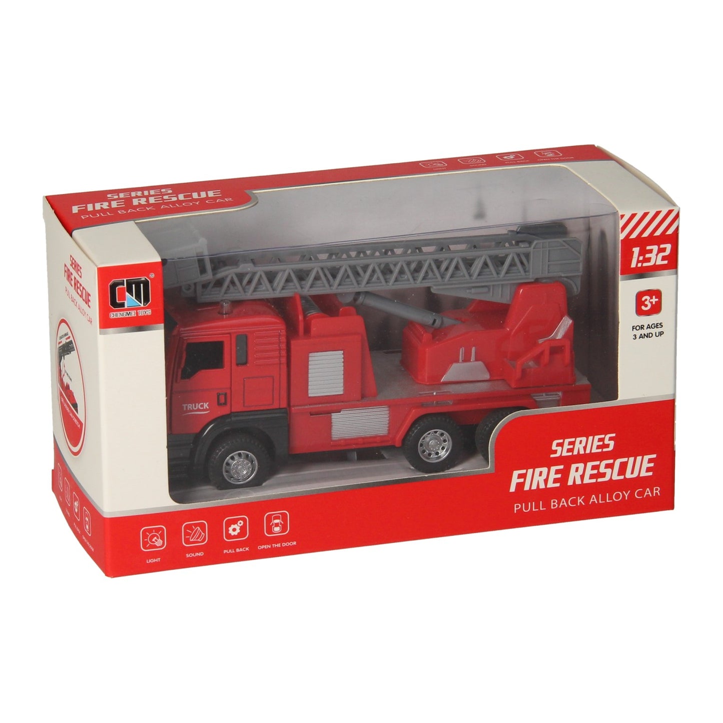 Lumière et son rouges du camion à échelle rétractable