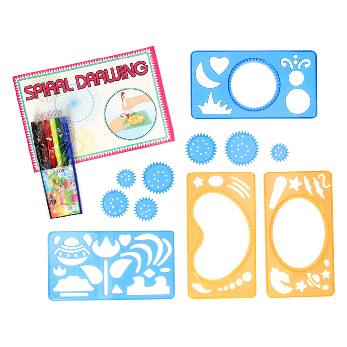 Gabarits de jeu de dessin en spirale, 19 pcs.