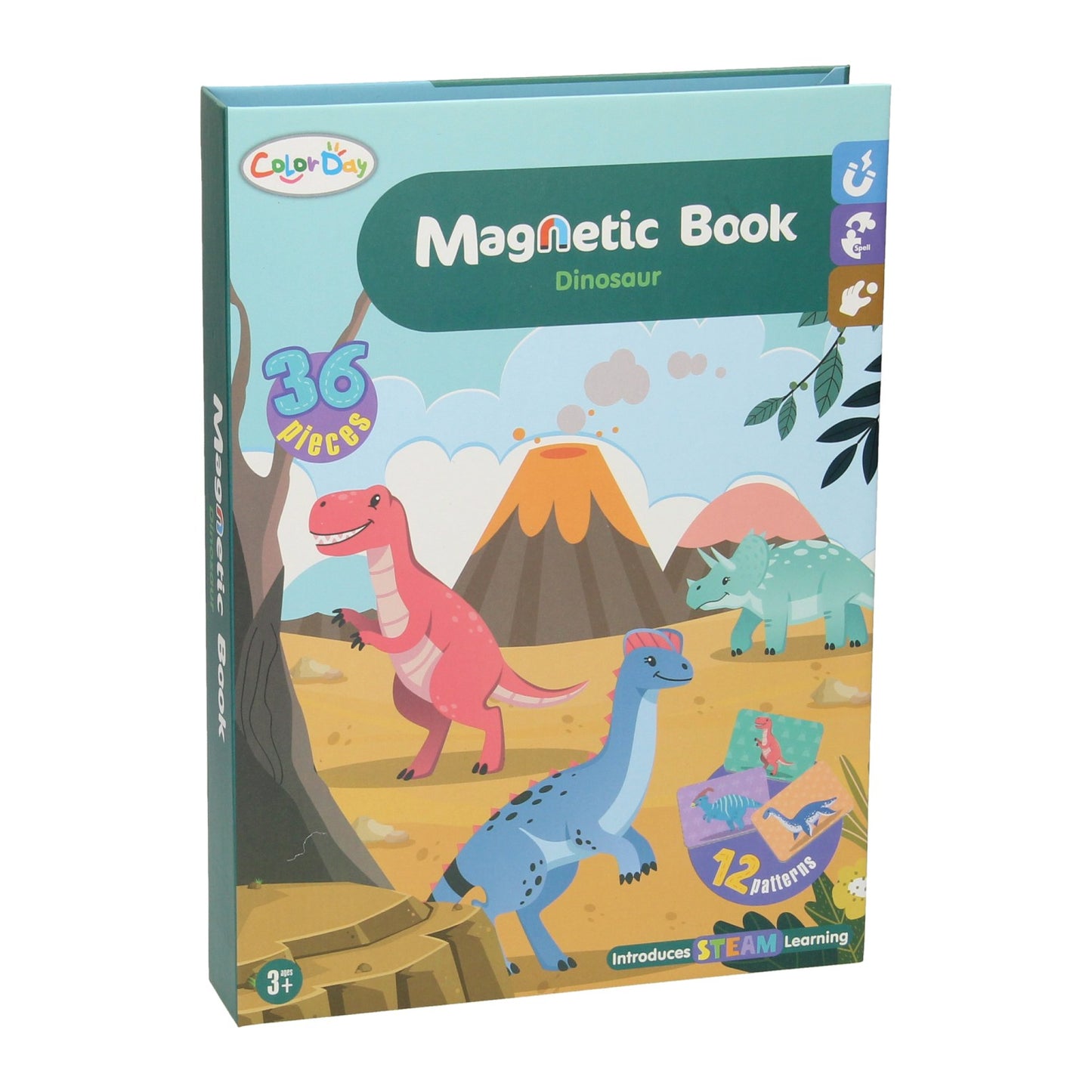 Livre magnétique - dinosaure, 36 parties.