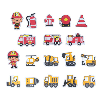 Figurines de bain moussant construction de pompiers