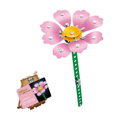 Jeu de construction en métal fleur rose