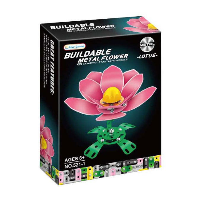 Jeu de construction en métal coquelicot rose