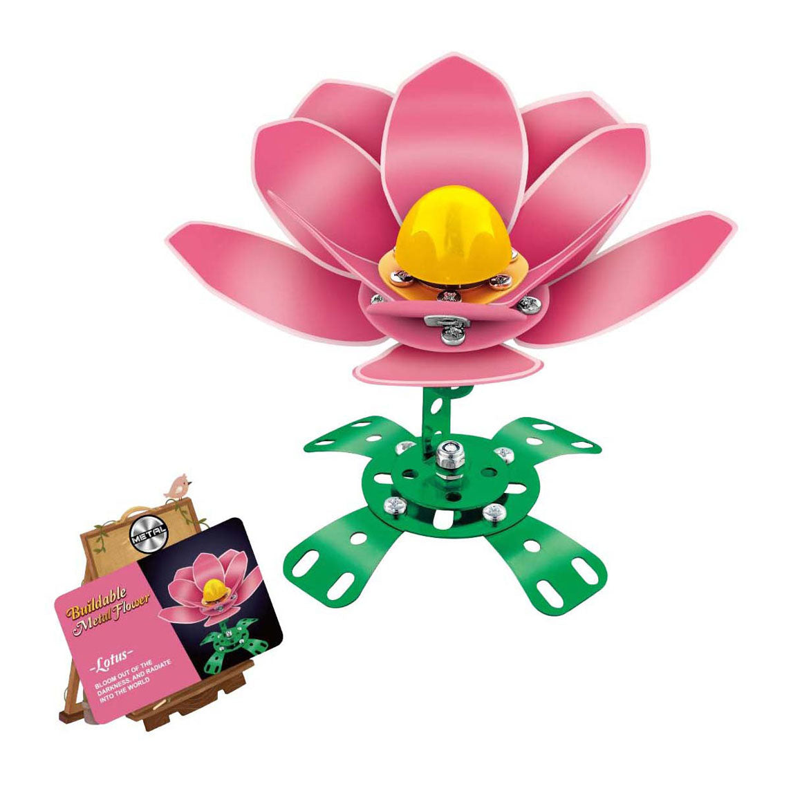 Jeu de construction en métal coquelicot rose