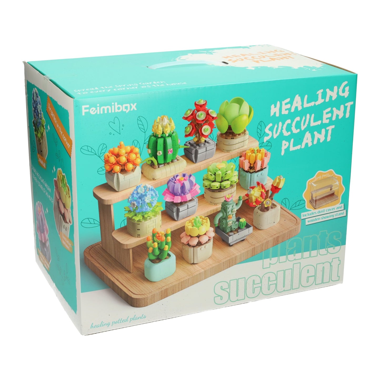 Blocs de construction mis en vitrine de fleuriste