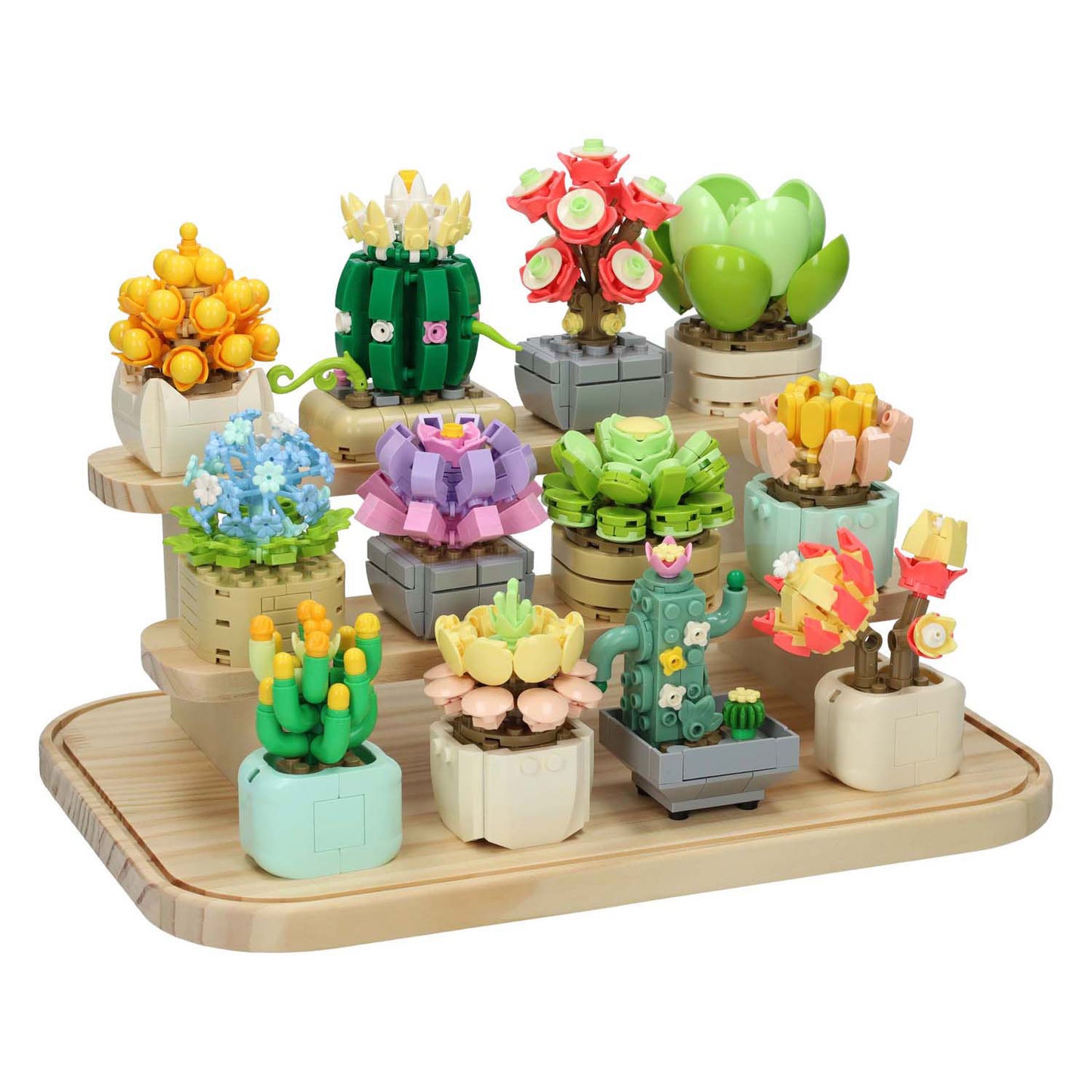 Blocs de construction mis en vitrine de fleuriste