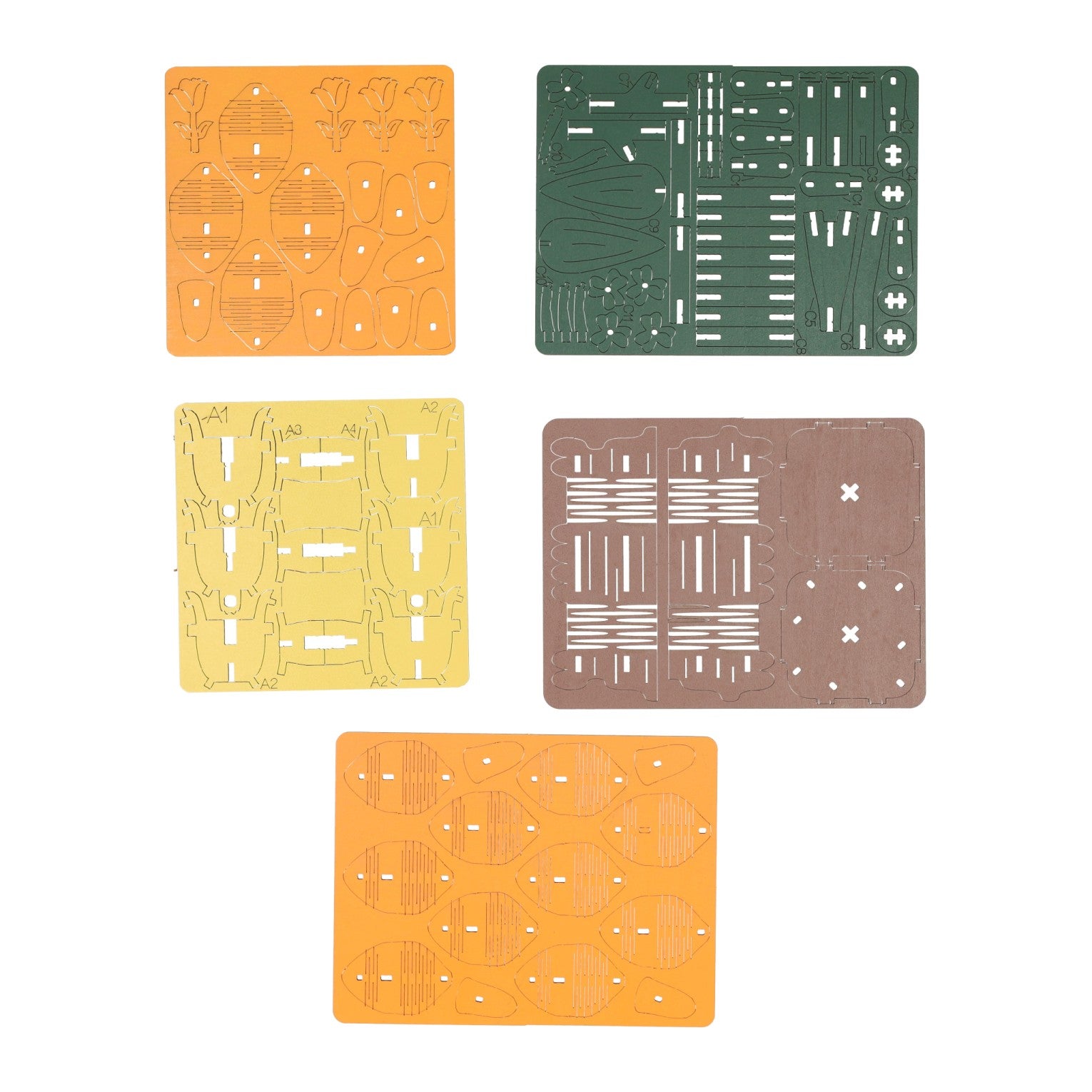 Kit de construction 3D en bois tulipes - 60 pièces.