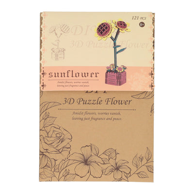 Kit de construction 3D en bois Tournesols - 121 pièces.