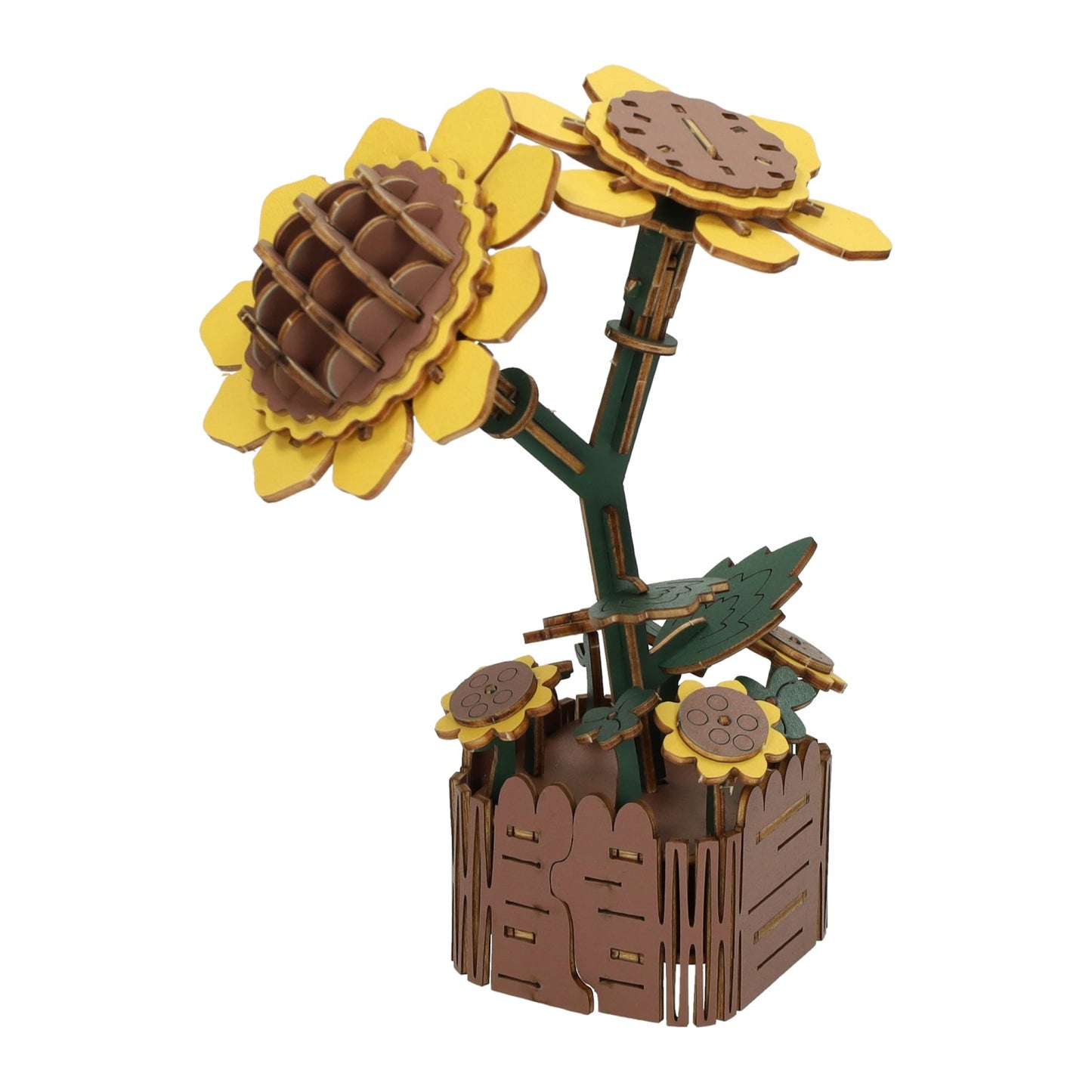 Kit de construction 3D en bois Tournesols - 121 pièces.