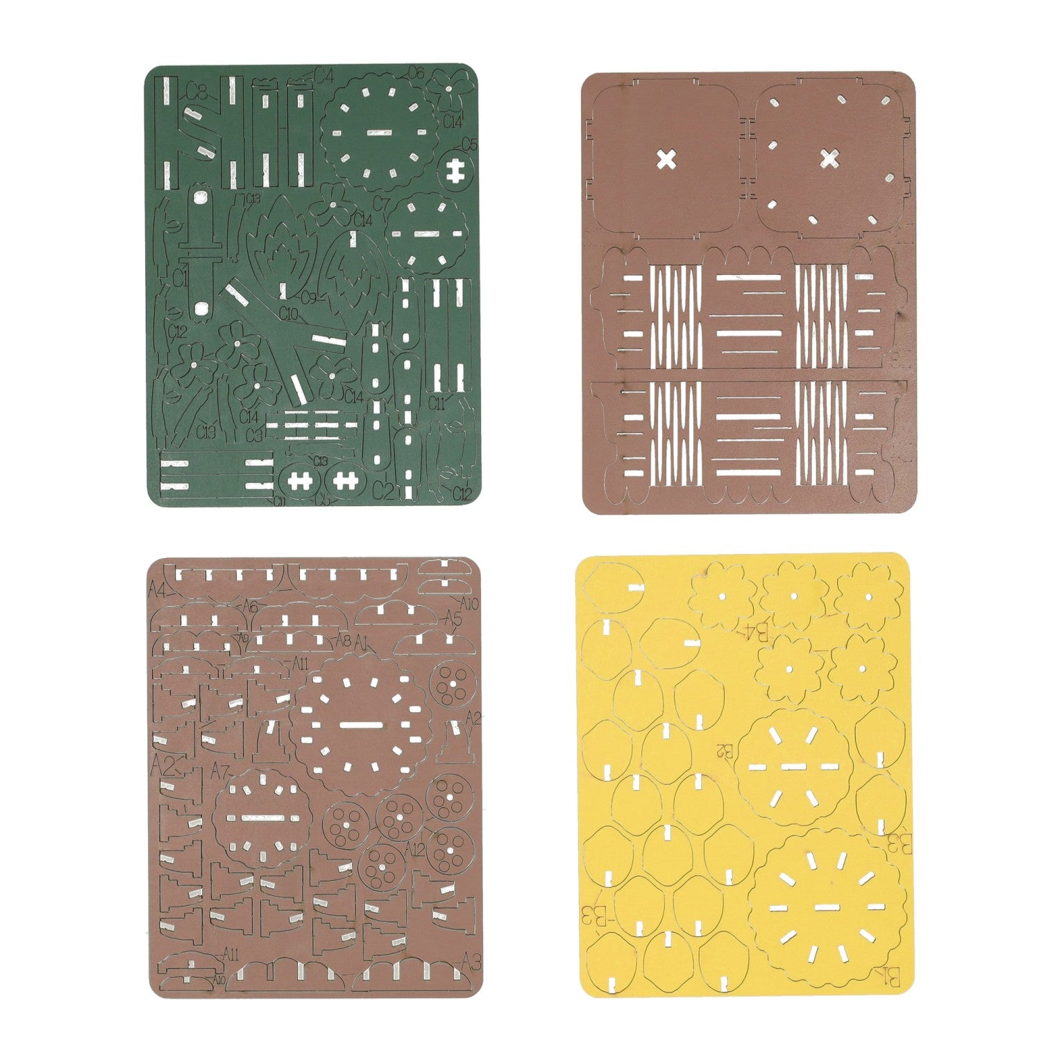 Kit de construction 3D en bois Tournesols - 121 pièces.