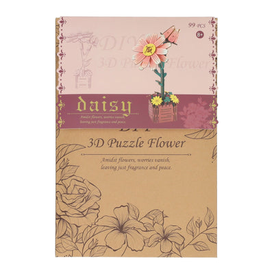 Kit de construction 3D en bois fleur de marguerite - 99 pièces.